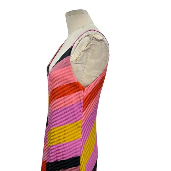 Stine Goya Gianna Dress Slip Midi Striped Silk Colorful Pink Size Small - Picture 8 of 15